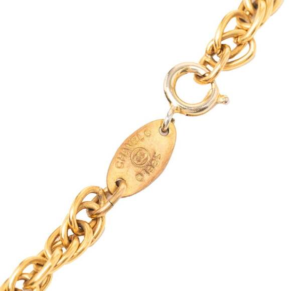 CHANEL Vintage Gold Logo Necklace